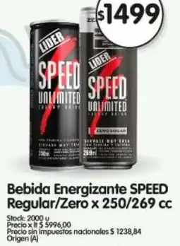 Supermercados Buenos Días Speed bebida energizante regular/zero oferta