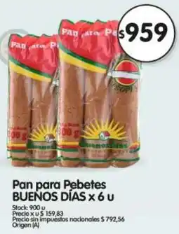 Supermercados Buenos Días Buenos días pan para pebetes oferta