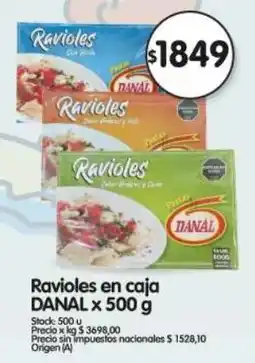 Supermercados Buenos Días Danal ravioles en caja oferta