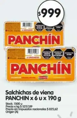 Supermercados Buenos Días Panchin salchichas de viena oferta