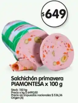 Supermercados Buenos Días Piamontesa salchichón primavera oferta