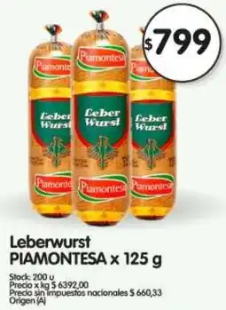 Supermercados Buenos Días Piamontesa leberwurst oferta