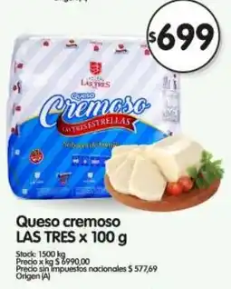 Supermercados Buenos Días Las tres queso cremoso oferta