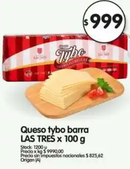 Supermercados Buenos Días Las tres queso tybo barra oferta