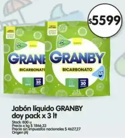 Supermercados Buenos Días Granby jabón líquido doy pack oferta