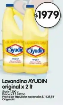 Supermercados Buenos Días Ayudin lavandina original oferta