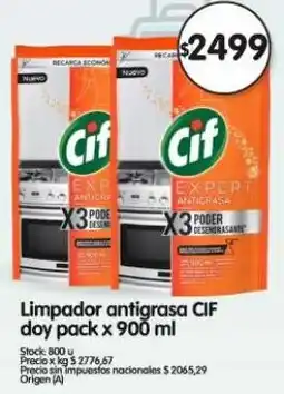 Supermercados Buenos Días Cif limpador antigrasa doy pack oferta
