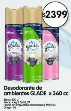 Supermercados Buenos Días Glade desodorante de ambientes oferta
