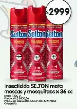 Supermercados Buenos Días Selton insecticida mata moscas y mosquitaos oferta