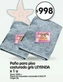 Supermercados Buenos Días Leyenda paño para piso costurado gris oferta