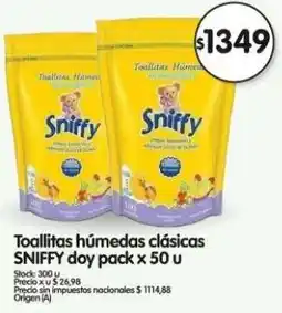 Supermercados Buenos Días Sniffy toallitas húmedas clásicas doy pack oferta