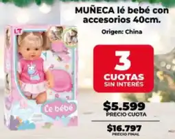 Supermayorista Vital Muñeca lé bebé con accesorios oferta