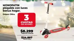 Supermayorista Vital Monopatin plegable con luces bonux hogar. oferta