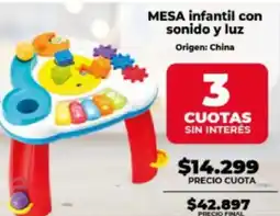 Supermayorista Vital Mesa infantil con sonido y luz oferta