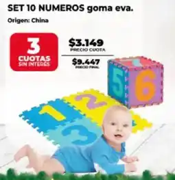Supermayorista Vital Set 10 numeros goma eva oferta