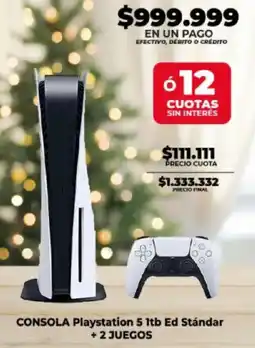 Supermayorista Vital Consola playstation 5 1tb ed stándar +2 juegos oferta