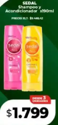 Supermayorista Vital Sedal shampoo y acondicionador oferta