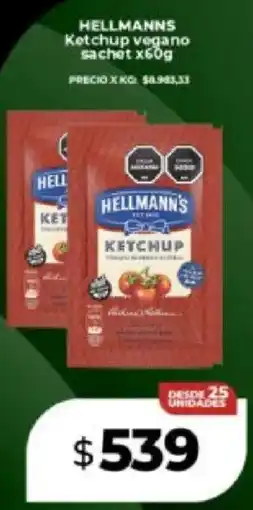 Supermayorista Vital Hellmanns ketchup vegano sachet oferta