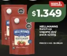 Supermayorista Vital Hellmann's ketchup vegano doy pack oferta