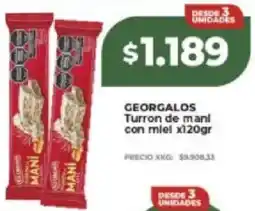 Supermayorista Vital Georgalos turron de mani con miel oferta