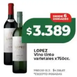 Supermayorista Vital Lopez vino tinto varletales oferta