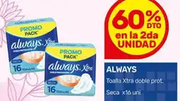 Nini Mayorista Always toalla xtra doble prot. seca oferta