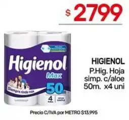 Nini Mayorista Higienol p.hig. hoja simp. c/aloe oferta