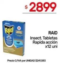 Nini Mayorista Raid insect. tabletas rapida acción oferta
