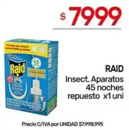Nini Mayorista Raid insect. aparatos 45 noches repuesto oferta