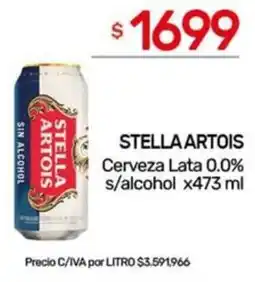 Nini Mayorista Stella artois cerveza lata 0.0% s/alcohol oferta