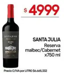 Nini Mayorista Santa julia reserva malbec/cabernet oferta