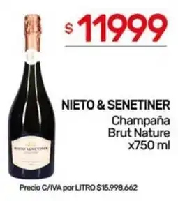 Nini Mayorista Nieto & senetiner champaña brut nature oferta