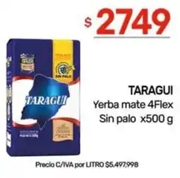 Nini Mayorista Taragui yerba mate 4flex sin palo oferta