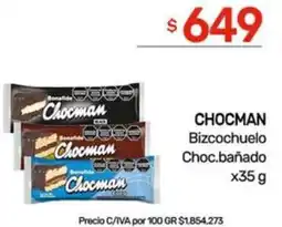 Nini Mayorista Chocman bizcochuelo choc.bañado oferta