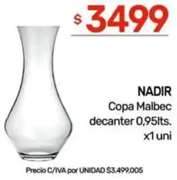Nini Mayorista Nadir copa malbec decanter oferta