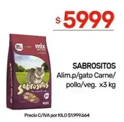 Nini Mayorista Sabrositos alim.p/gato carne/ pollo/veg. oferta
