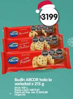 Supermercados Buenos Días Arcor budín toda la variedad oferta