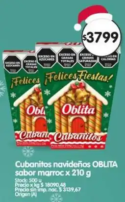 Supermercados Buenos Días Oblita cubanitos navideños sabor marroc oferta