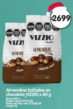 Supermercados Buenos Días Vizzio almendras bañadas en chocolate oferta