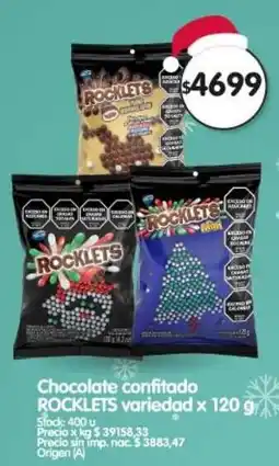 Supermercados Buenos Días Rocklets chocolate confitado variedad oferta