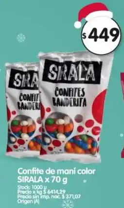 Supermercados Buenos Días Sirala confite de maní color oferta