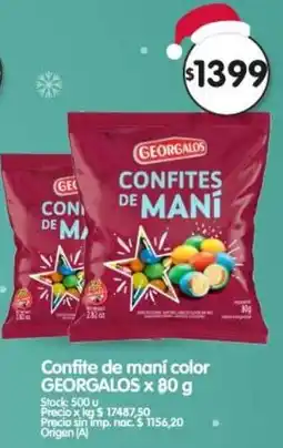 Supermercados Buenos Días Georgalos confite de maní color oferta