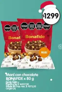 Supermercados Buenos Días Bonafide maní con chocolate oferta
