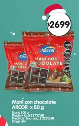Supermercados Buenos Días Arcor mani con chocolate oferta