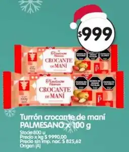 Supermercados Buenos Días Palmesanox turrón crocante de maní oferta