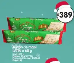 Supermercados Buenos Días Latin turrón de maní oferta
