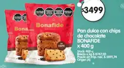 Supermercados Buenos Días Bonafide pan dulce con chips de chocolate oferta