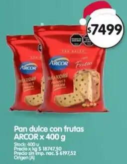 Supermercados Buenos Días Arcor pan dulce con frutas oferta