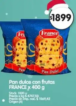 Supermercados Buenos Días France pan dulce con frutas oferta