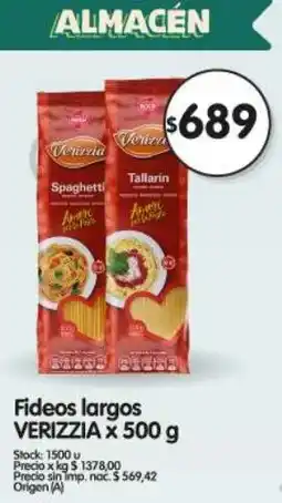 Supermercados Buenos Días Verizzia fideos largos oferta
